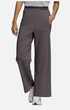 adidas Women's Wide Leg Pant with Pockets Large, Grey Strata Gray 