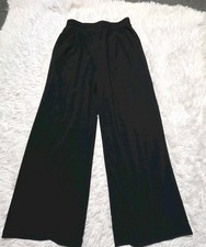 Halara Black Wide-Leg Pull-On Comfort Waist Casual Pants Size Large 30x29