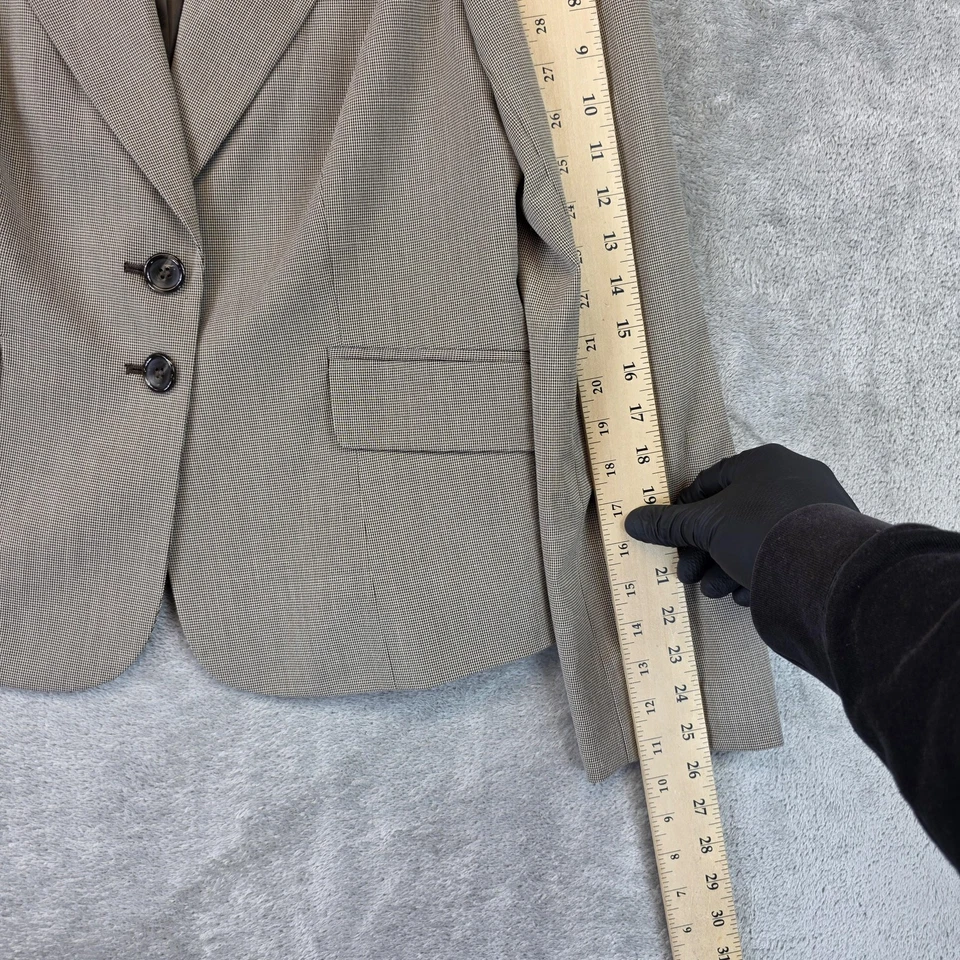 Blazer Mujer The Limited Collection L Marrón Detalle Volantes Botón Oficina Carrera Foto 4 de 4