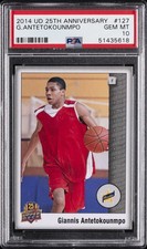 2014 UPPER DECK 25TH ANNIVERSARY #127 GIANNIS ANTETOKOUNMPO PSA 10