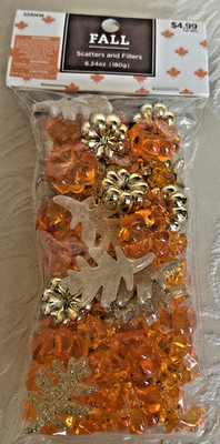 Hobby Lobby Fall Scatter and Fillers Acrylic Leaves and Pumpkins NIP 6.34oz