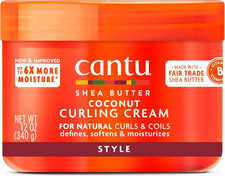 Cantu Coconut Curling Cream 340g | Curl Enhancing | Moisturising & Frizz Control