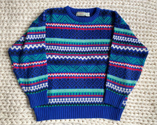 Vintage 80s 90s Nordic Fair Isle International Stefano Sportswear Sweater M