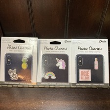iDecoz Reusable Metal Phone Charms Removable Stick On 6 Different Charms Lot/3