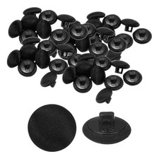 50pcs Satin Buttons 12.5mm Smooth Satin Covered Round Tuxedo 0.5" Black