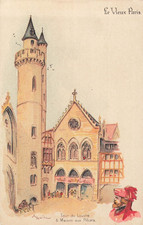 CP ILLUSTREE SIGNEE ROBIDA VIEUX PARIS TOUR LOUVRE - 51132