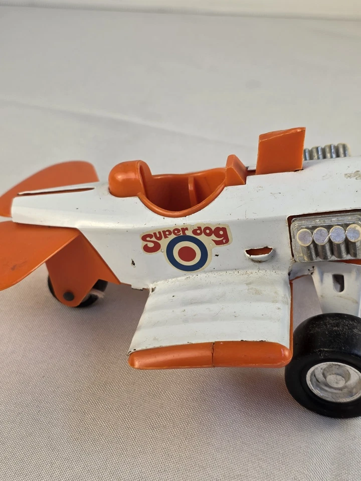 Винтажный Buddy L супер собака стальной игрушка самолет 1960-х как есть - Изображение 4 из 4