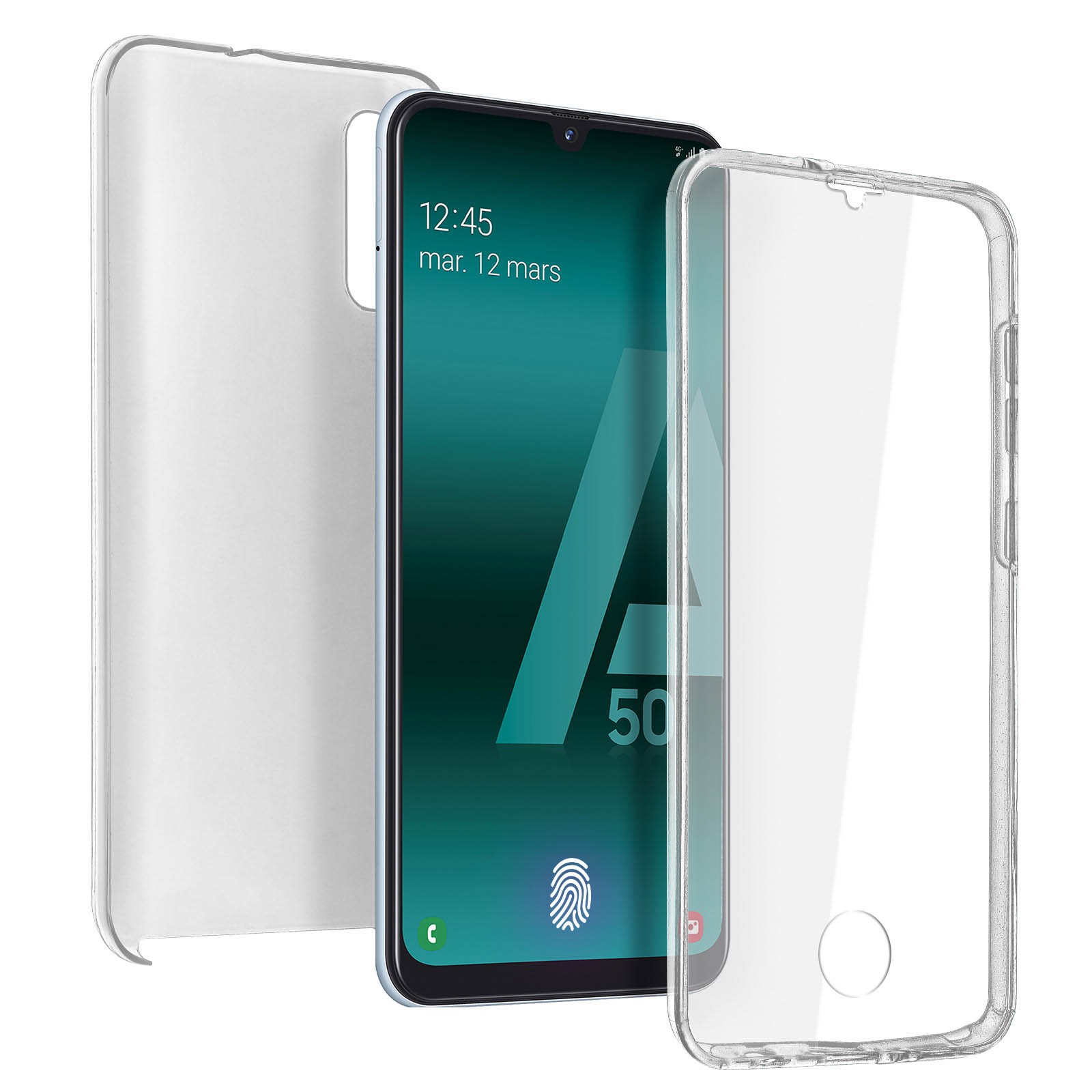 Coque transparente Galaxy A50 pour éviter les rayures de clés dans le sac
