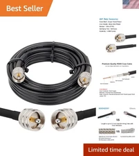 RG8x Coaxial Cable 25ft,CB Coax Cable 50 Ohm,UHF PL259 Male to Male Low Loss ...