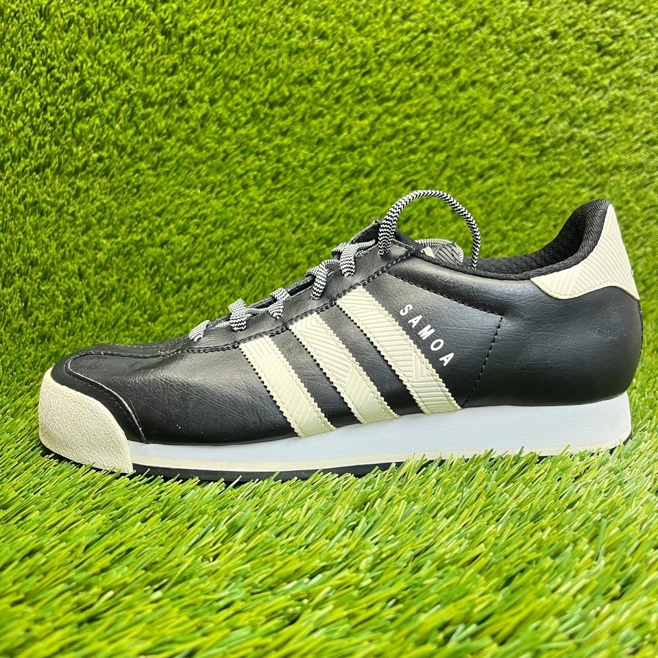 Adidas Samoa Womens Size 8.5 Black White Athletic Leather Walking Shoes Sneakers - Image 3 of 4