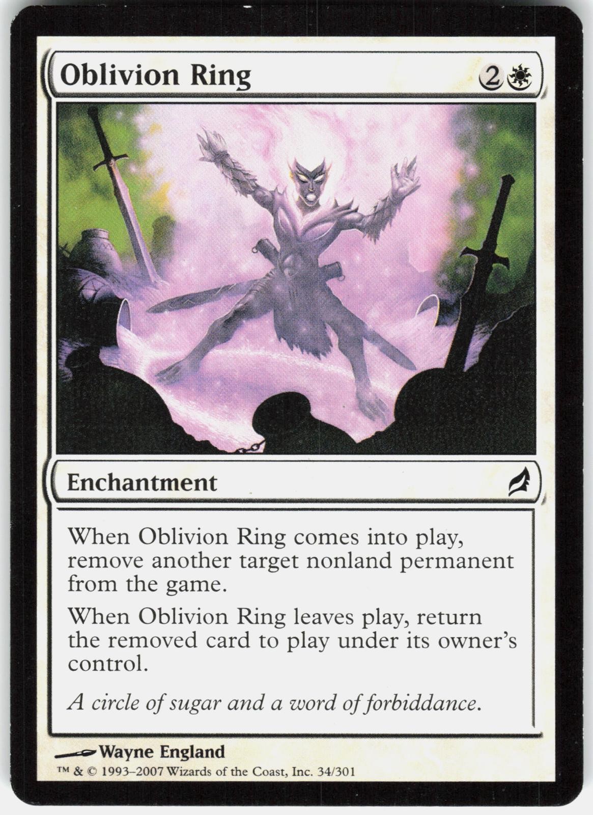 Oblivion Ring 34 Common Lorwyn Magic: The Gathering Lightly Played