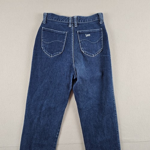 Lee Jeans Womens Size 25 Tagless Blue Zip Denim High Rise Mom #636 - Picture 8 of 13