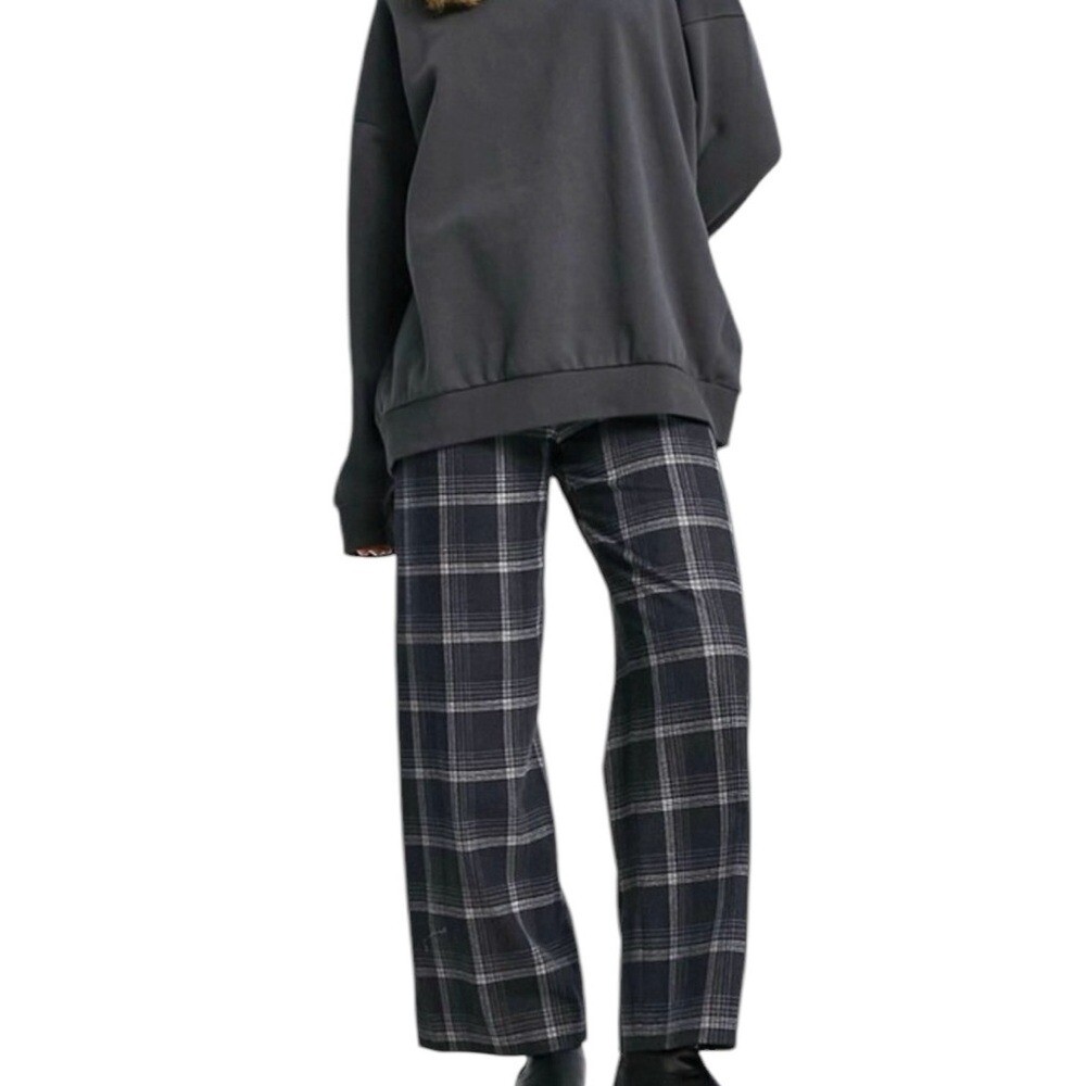 ALTRA & Other Stories Pantalone a quadri in lana gamba larga taglia 6