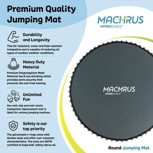 8ft Trampoline Mat Fits 40 V-Hooks 5.5" Springs UV Resistant & Durable New - Picture 2 of 2
