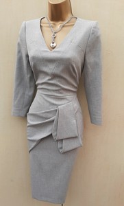 karen millen folded pencil dress grey