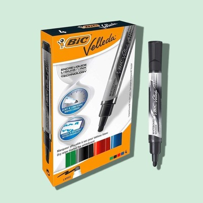 BIC Whiteboard-Marker Velleda Liquid Ink Pocket, 4er Etui Bic