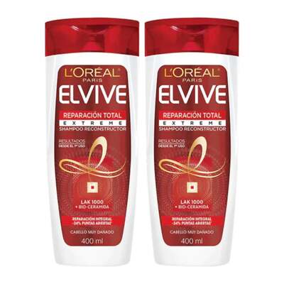 L'Oréal Paris Elvive Reparacion Total Extreme Shampoo, 13.5oz 400ml (Pack of 2)