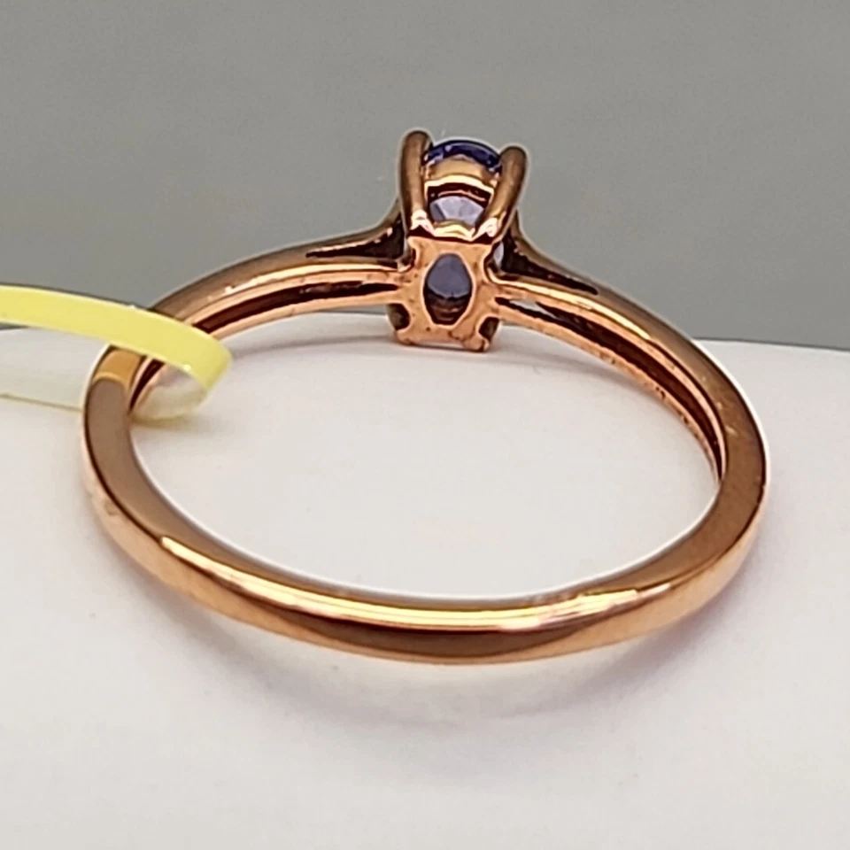 Lab Created Tanzanite Ring Purple Sterling Silver 925 Rose Gold Plating JTV Sz 6 - Image 3 of 4