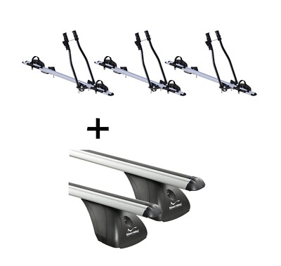 3x Fahrradträger SAGITTAR+Dachträger Original für Skoda Rapid 4Türer ab 13