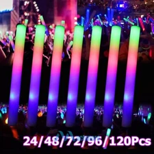 24-120 LED Light Up Foam Sticks Wand Rally Batons DJ Flashing Glow Stick Party