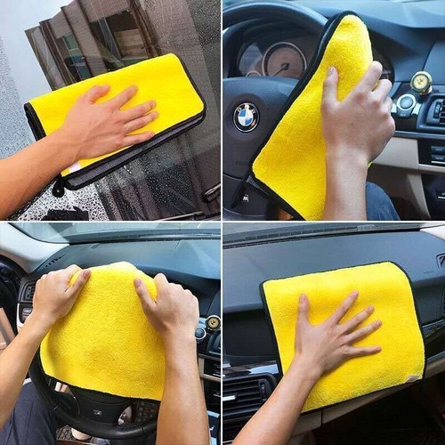 11.8x11.8"Thick Plush Microfiber Absorbent Cleaning Detailing Cloth Drying Towel - Picture 12 of 17