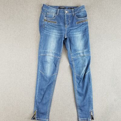 Black Label Jeans Women's Size 9 Blue Dark Wash Zip Detail Nice Quality Stretchy