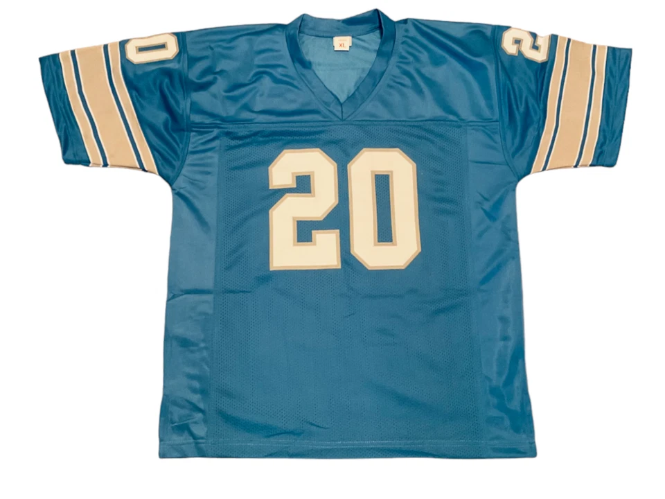 Jersey Barry Sanders Cosido Personalizado Azul Tallas Juveniles Foto 2 de 2