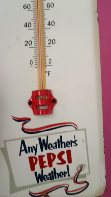 Vintage Pepsi cola Thermometer Tin merchandise advertising NO