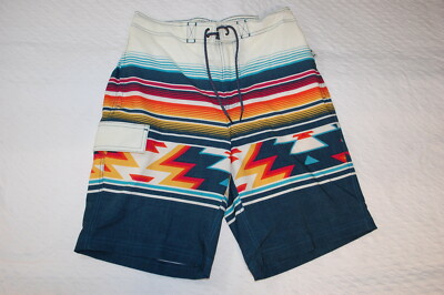 Mens BOARD SHORTS SWIM TRUNKS Multi-Color AZTEC PRINT, STRIPES Size M L XL 2XL