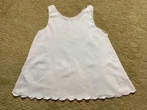 Antique Edwardian White Batiste Cotton Petticoat Slip Baby Infant Dress DAMAGED