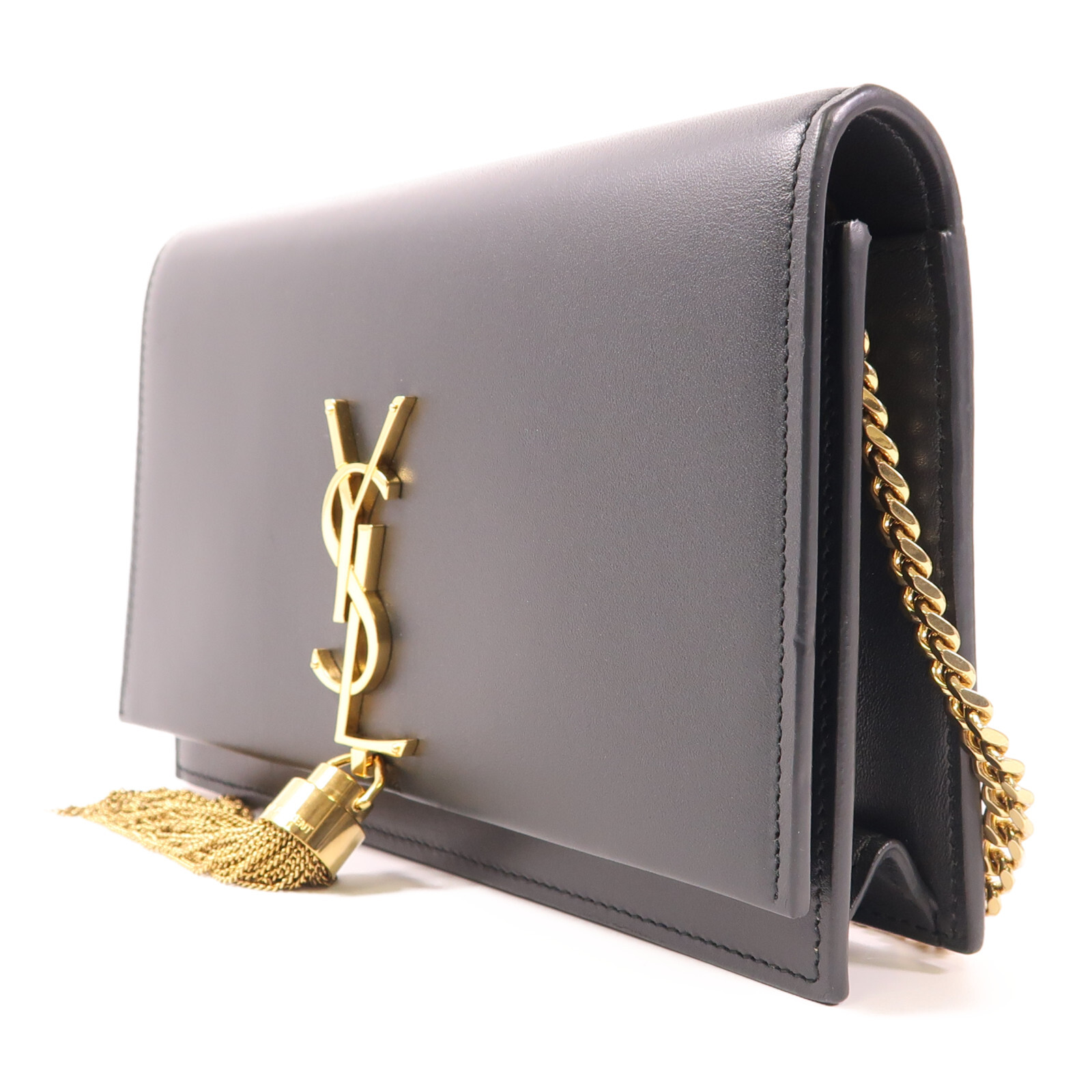 Borsa a tracolla SAINT LAURENT YSL GHW catena pelle di vitello verde scuro