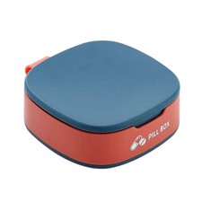Portable Travel Medicine w/ 4 Grids Pill Organizer Case Storage Box Orange.Blue 