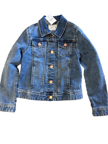 JCrew Crewcuts Denim Jeansjacke blau Baumwolle Stretch Mädchen Größe M (8-9)