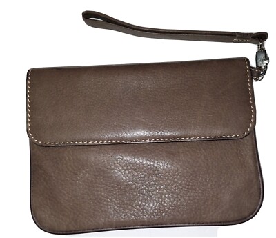 Mundi Genuine Leather Wristlet Pouch, Brown