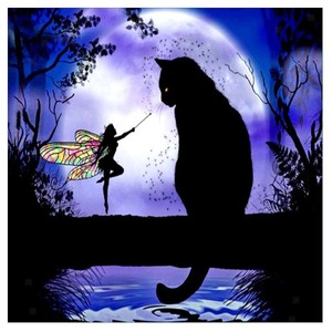 Black Cat 5D hágalo usted mismo Pintura De Diamante