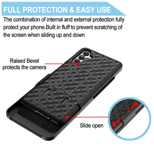 For Samsung Galaxy A16 A15 A14 A13 Phone Case Cover +Holster Belt Clip+Kickstand - Picture 5 of 8