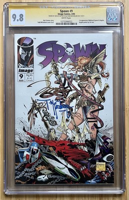 Spawn #9 (1993) CGC 9.8 SS Jim Lee & Todd McFarlane 1st App Medie Spawn & Angela