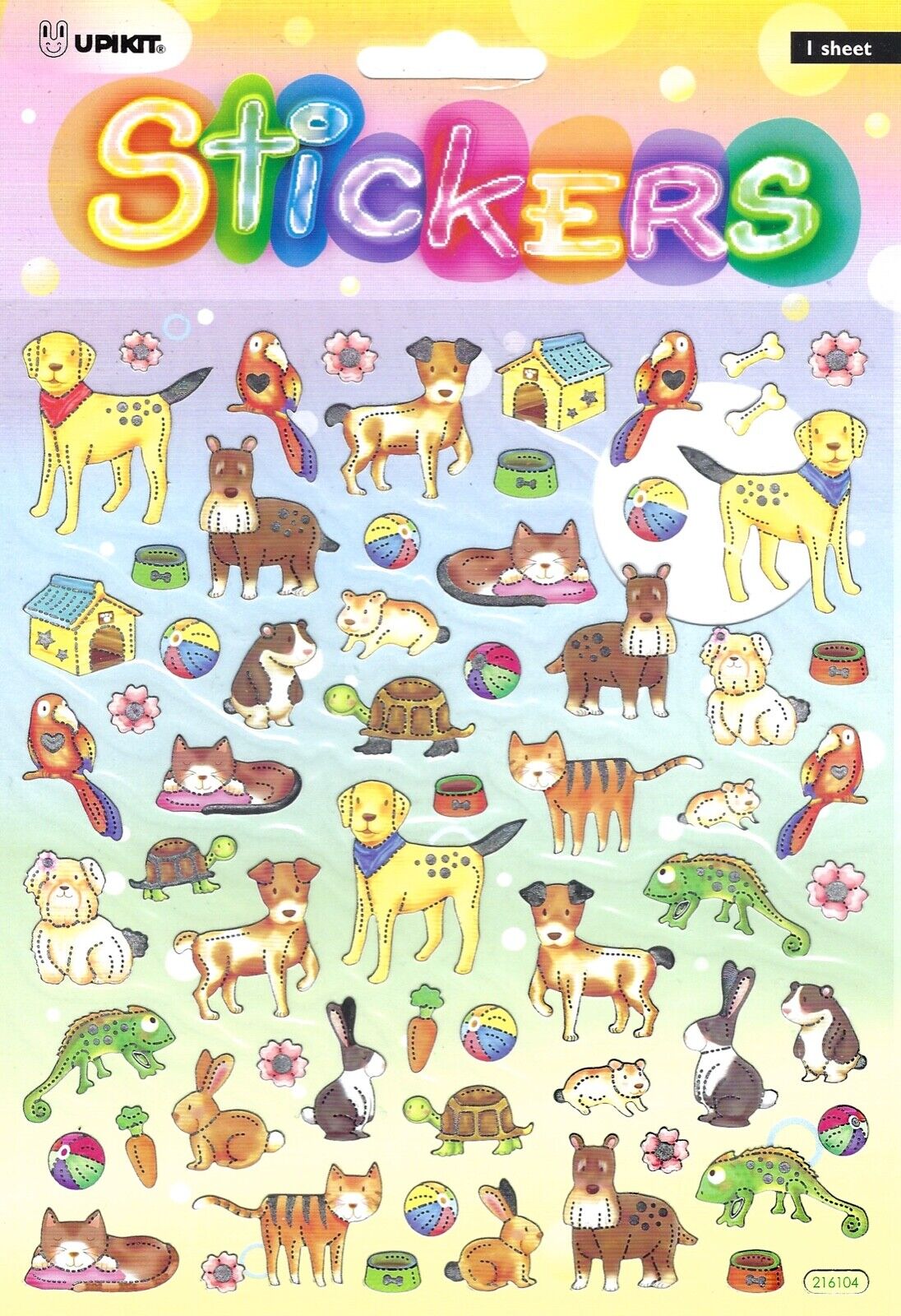 Sticker Upikit Animal Sale special price sticker Dogs Cats Max 68% OFF Lizard Rabbit Birds