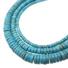 Blue Turquoise Heishi Discs Beads 2x4mm 3x6mm 3x8mm 3x10mm 15.5" Strand