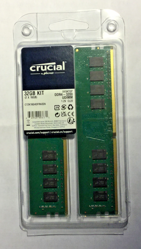 Crucial 32GB Kit 2x 16GB DDR4 3200Mhz CT2K16G4DFRA32A PC4-25600 Desktop Memory