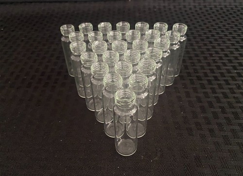 Lot of (28) Laboratory 20mL Glass Vials Only 75mm H x 22mm O.D., No Screw Cap
