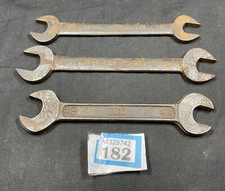 3 NUBO OPEN ENDED SPANNER WRENCH 7/16 3/8 5/16 W CLASSIC AUTO TOOL ROLL VINTAGE