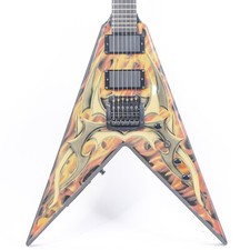 B.c. Rich Kerry King Signature Flying V W/ Tribal Over Fire Graphic, Emg Pickups