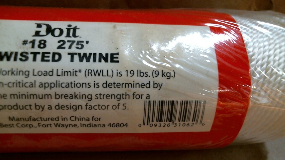 Do It #18 X 275 Ft. White Nylon Twisted Twine 338637 - 1 Each for