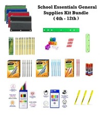 Pencil Pouch School Essentials Kit Pens Pencil Eraser Glue Markers Highliters