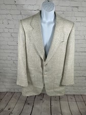 Daniel Hechter White Brown Woven Tweed Two Button Blazer Sport Coat 40R
