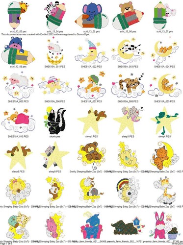 272 CUTE BABY ANIMALS EMBROIDERY MACHINE DESIGNS COLLECTION PES USB - Picture 7 of 11