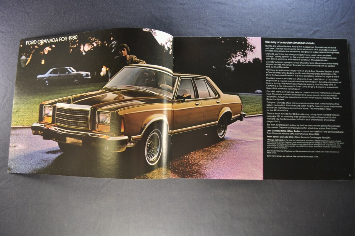 1980 Ford Granada Catalog Sales Brochure ESS Ghia Sedan Excellent