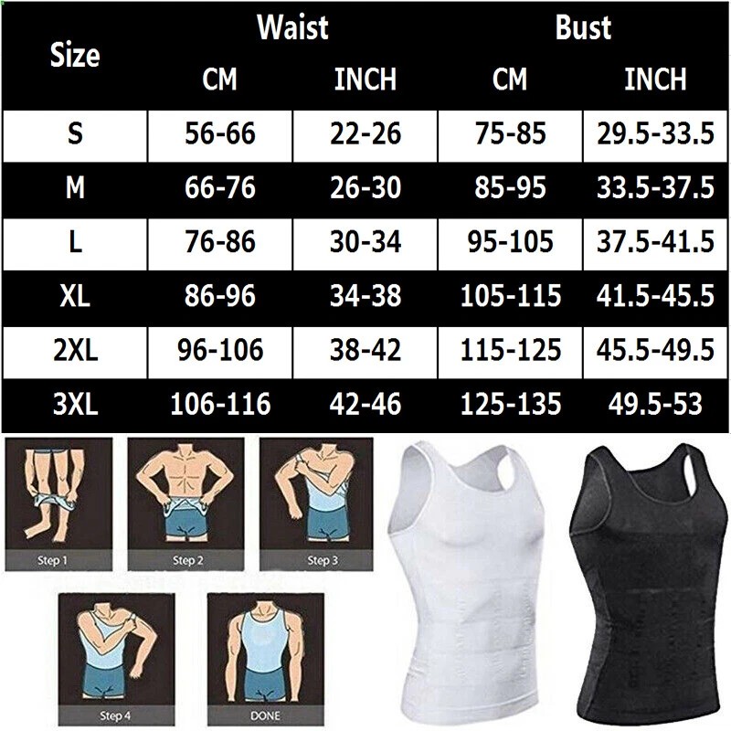 FAJAS PARA HOMBRES FAJA REDUCTORA HOMBRE MODELADOR CORPORAL ABDOMEN CONTROL TOPS CAMISETA Foto 2 de 4