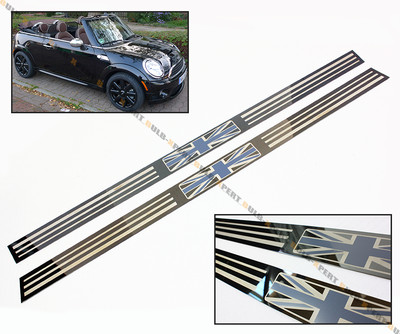 Areyourshop Zwarte Union Jack UK Vlag Achteruitkijkspiegel Cover Voor MINI Cooper R55 R56 R57 enz. (Alleen Auto Powerfolding